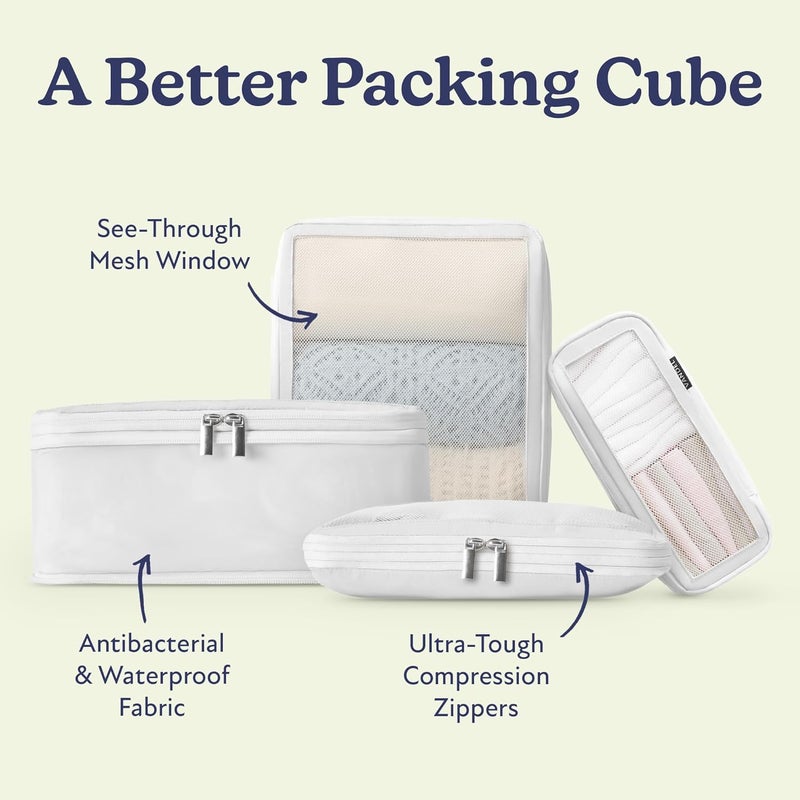 VANDEL Space-Saving Compression Packing Cubes for Women, Men, Compressible Carry On Suit Case Organizer Luggage Packing Cubes for Travel Organizer Bags for Luggage and Backpacks, Suitcase Cube - Image 3